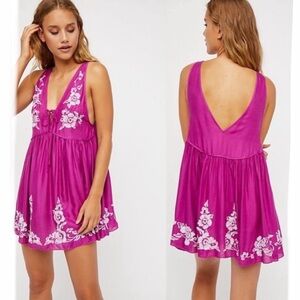NWT FREE PEOPLE Aida embroidered slip dress in sz S